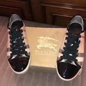 Black Burberry Nova Check Sneakers